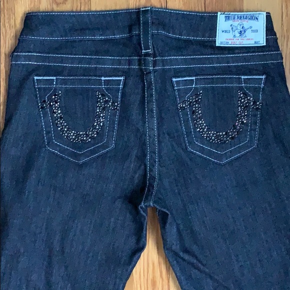 True Religion Boot Cut Jeans w/Swarovski Crystal - Picture 3 of 4